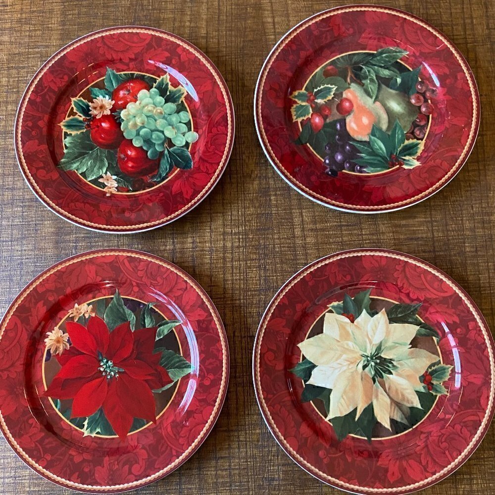 Hallmark Holiday Abundance Salad Plates Sakura